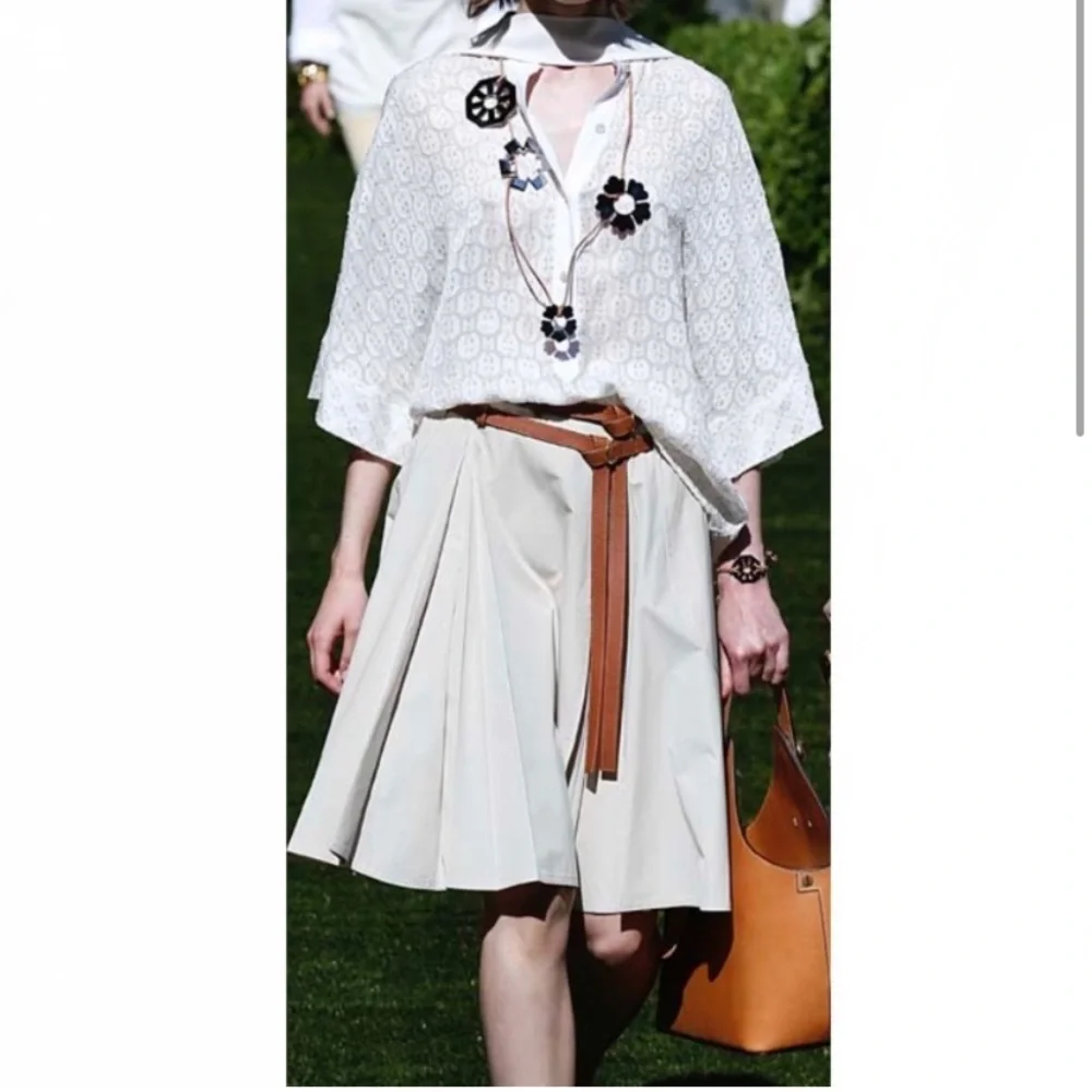 Tory Burch Tessa Metallic Detailed Top Blouse